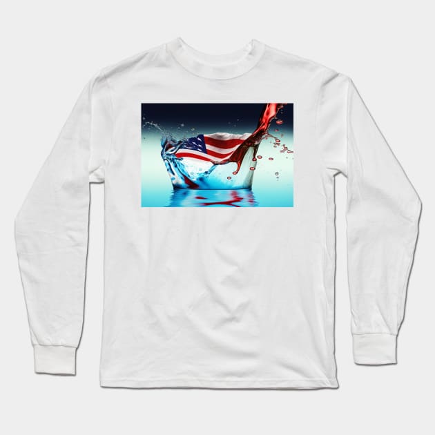 National Nations Flags - American Flag - Stars And Stripes Long Sleeve T-Shirt by Unwind-Art-Work